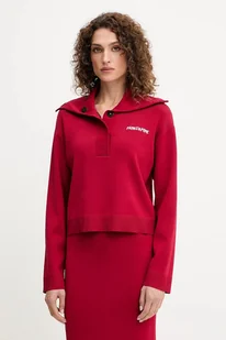 Patrizia Pepe bluza damska kolor czerwony z aplikacją 8K0307 K266 - Bluzy damskie - miniaturka - grafika 1