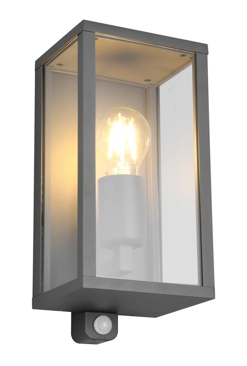 TRIO LEUCHTEN Lampa Zewnętrzna Ścienna Garonne Aluminium Czarna E27 Czujnik