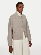 Kurtki damskie - TWINSET Kurtka bomber 242TP2051 Szary Loose Fit - miniaturka - grafika 1