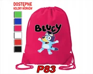 Torby szkolne - WOREK SZKOLNY NA WF BUTY DLA DZIECKA NIEBIESKI PIESEK KRÓLIKO + IMIĘ - miniaturka - grafika 1