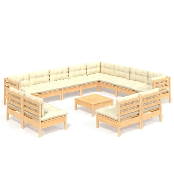 Ogród Zestaw wypoczynkowy 3-sofa + 9-sofa + 1-podnóżek + 13-poduszka + 1