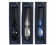 Ozdoby bożonarodzeniowe - Szpic choinkowy szklany czubek błyszczący różne wzory 31cm 1szt - miniaturka - grafika 1