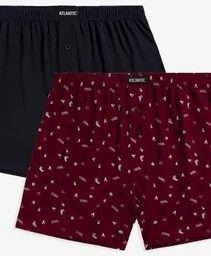Bokserki męskie Atlantic 2MBX-045 bordo 2-pack - Majtki męskie - miniaturka - grafika 1