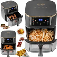 Frytkownice - FRYTKOWNICA BEZTŁUSZCZOWA AIR FRYER LINBOX INOX CZARNA POLSKIE MENU - miniaturka - grafika 1