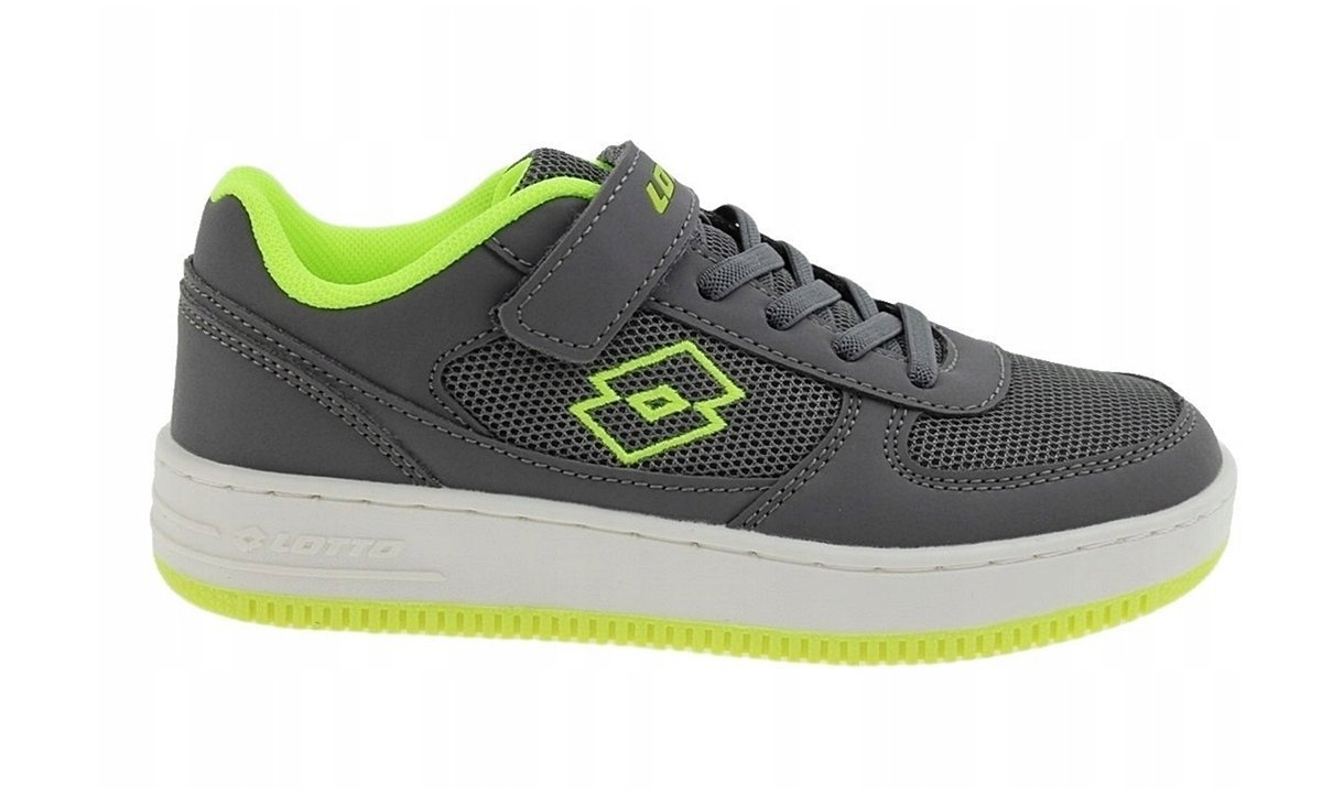 LOTTO SPORTOWE BUTY DZIECIĘCE GRAFITOWE Z ZIELONYM WSTAWKAMI 29 1J8A