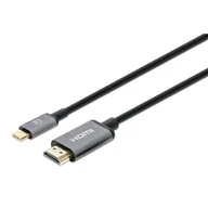 Adaptery i przejściówki - Manhattan 153591 adapter kablowy 1 m HDMI Typu A (Standard) USB Type-C Czarny, Szary - miniaturka - grafika 1