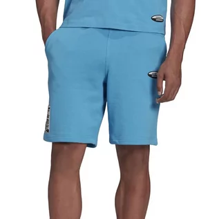 Spodnie sportowe męskie - Spodenki adidas Originals R.Y.V Graphic HC9469 - niebieskie - grafika 1