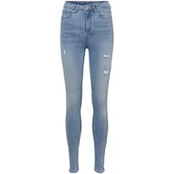 Spodnie damskie - VERO MODA Damskie spodnie jeansowe, jasnoniebieski (light blue denim), (L) W / 30L - miniaturka - grafika 1