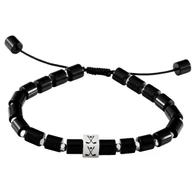 Bransolety męskie - Bransoleta męska z czarnym agatem dla golfisty B-32 - miniaturka - grafika 1