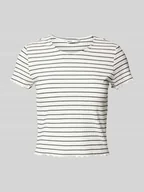 Koszulki i topy damskie - T-shirt o kroju slim fit z dodatkiem wiskozy model ‘EMMA’ - miniaturka - grafika 1