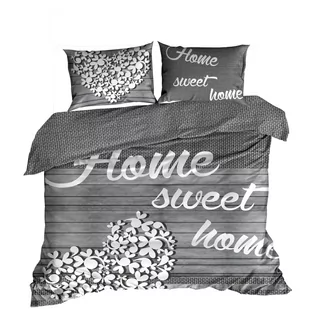 Pościel 3D bawełna satyna 160x200cm HOME SWEET HOME... - Pościel - miniaturka - grafika 1