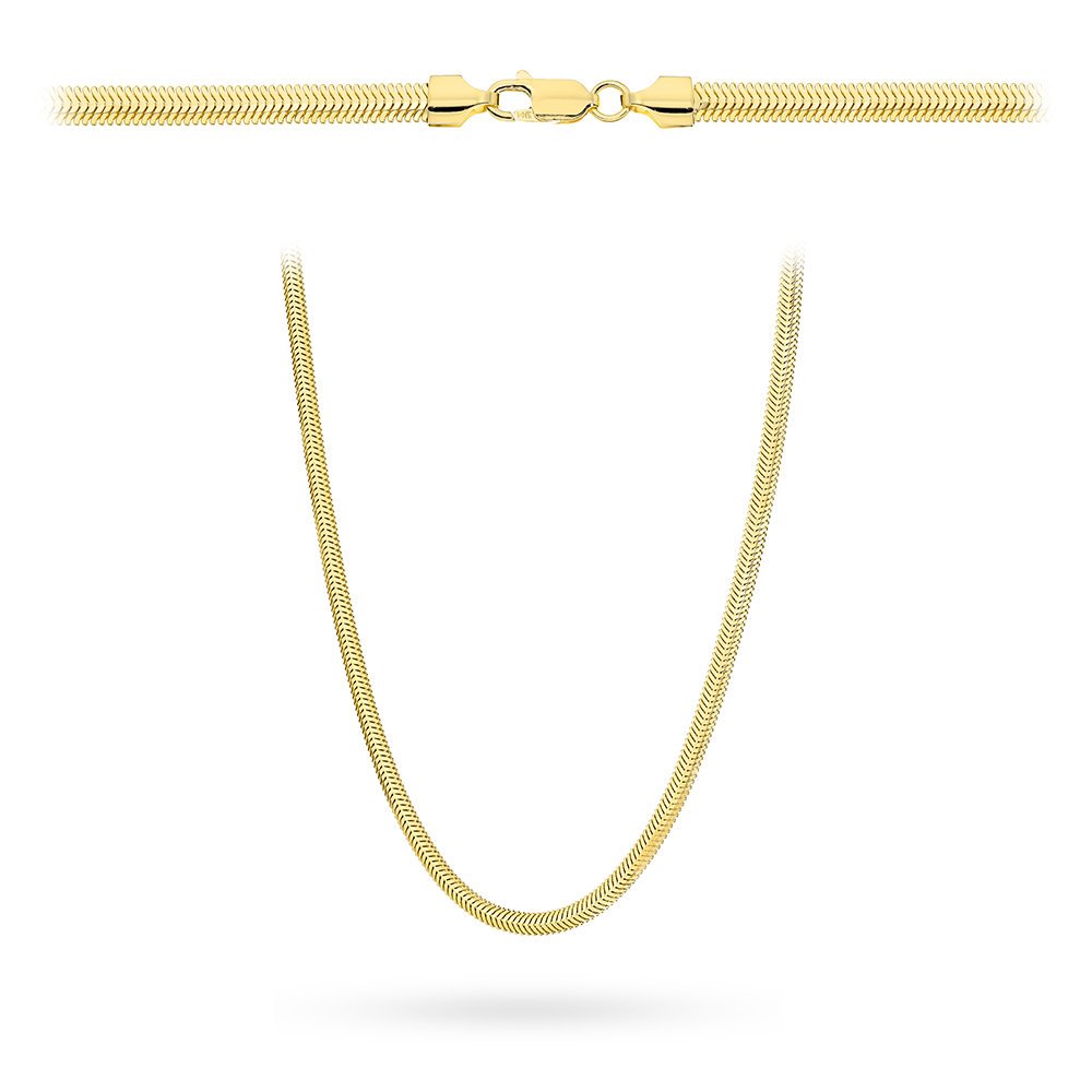 Złoty łańcuszek Snake płaski pełny 50 cm pr. 585