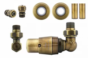 Zawór termostatyczny trójosiowy Master mosiądz antyczny prawy Pex All in One - Zawory i kraniki Zawór termostatyczny trójosiowy Master mosiądz antyczny prawy Pex All in One - Zawory i kraniki - miniaturka - grafika 1
