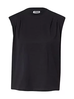 Koszulki i topy damskie - Urban Classics Ladies Organic Heavy Pleated Shoulder Top damska koszulka czarna, czarny, 3XL - grafika 1