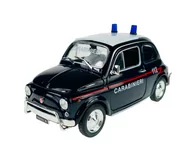 Samochody i pojazdy dla dzieci - WELLY FIAT NUOVA 500 CARABINIERI 1:24 SAMOCHÓD NOWY METALOWY MODEL - miniaturka - grafika 1