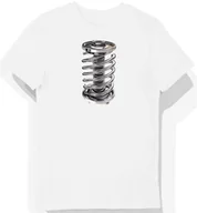 Koszulki męskie - Koszulka męska biała z motywem srebrnych sprężyn zawieszenia L - miniaturka - grafika 1