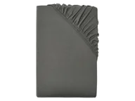 Prześcieradła - LIVARNO home Prześcieradło dżersejowe z bawełny z gumką, 140-160 x 200 cm (Szary) - miniaturka - grafika 1