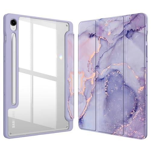 FINTIE Hybrydowe wąskie etui do Samsung Galaxy Tab S9 FE 10,9 cala/Galaxy Tab S9 11 cali 2023 z uchwytem na długopis S, odporne na wstrząsy etui z przezroczystą tylną powłoką, automatyczne