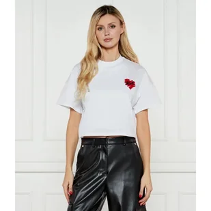 Karl Lagerfeld T-shirt HEARTS Cropped Fit - Koszulki i topy damskie - miniaturka - grafika 1