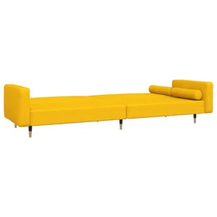 2-osobowa kanapa, 2 poduszki, żółta, aksamitna Lumarko! - Sofy i kanapy - miniaturka - grafika 7