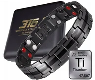 Bransoletki - Tytanowa Zdrowotna Bransoletka Magnetyczna Duża Moc Czysty Tytan - miniaturka - grafika 1