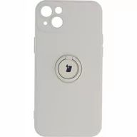 Etui i futerały do telefonów - Bizon Etui Case Silicone Ring Sq do iPhone 14 Plus beżowe - miniaturka - grafika 1