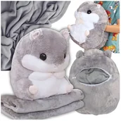 Koce i narzuty dla dzieci - Koc chomik poduszka mufka kocyk przytulanka 4w1 zabawka turystyczna myszka - miniaturka - grafika 1