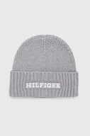 Czapki męskie - Tommy Hilfiger czapka z domieszką wełny kolor szary - miniaturka - grafika 1