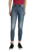 Spodnie damskie - Spodnie damskie Desigual Alba jeansy 7/8 skinny -XS - miniaturka - grafika 1