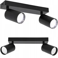 Lampy sufitowe - Lampa sufitowa kinkiet spot oprawa halogenowa GU10 Czarna ruchoma natynkowa - miniaturka - grafika 1