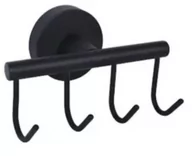 Wieszaki łazienkowe - Wieszak Łazienkowy 4X Foryou Czarny Bisk - miniaturka - grafika 1