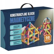 Klocki - KLOCKI MAGNETYCZNE KONSTRUKCYJNE EDUKACYJNE DLA DZIECI DUŻE ELEMENTY 98 el - miniaturka - grafika 1