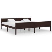 Łóżka - vidaXL Lumarko Rama łóżka z litego drewna sosnowego, ciemny brąz, 200x200 cm 322123 - miniaturka - grafika 1