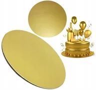 Dodatki do ciast w proszku - Podkład pod tort 24 cm okrągły złoty podkładka pod tort monoporcje 2 szt - miniaturka - grafika 1