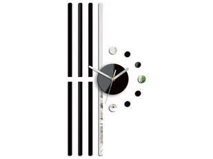 Zegar ścienny MODERN CLOCK Line Black&Mirror, czarny, 40x60 cm - Zegary - miniaturka - grafika 1