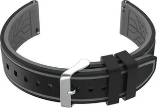 Pasek gumowy do zegarka U14 - czarny/szary - 24mm - Akcesoria do smartwatchy - miniaturka - grafika 1