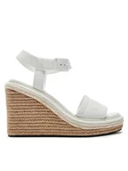 Espadryle damskie - Calvin Klein Espadryle Wedge Sandal 70 He HW0HW02050 Biały - miniaturka - grafika 1