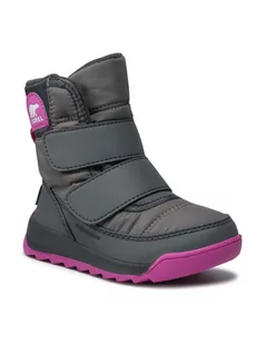 Buty dla dziewczynek - Sorel Śniegowce Childrens Whitney II Strap Wp NC3919 Szary - grafika 1