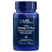 Witaminy i minerały - Suplement diety, LIFE EXTENSION Super Omega-3 Plus EPA/DHA z Lignanami Sezamowymi, Ekstraktem z Oliwek, Olejem z Kryla i Astaksantyną EU  (120 kaps.) - miniaturka - grafika 1