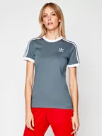 Koszulki i topy damskie - Adidas T-Shirt Adicolor Clasics 3-Stripes GN2914 Szary Regular Fit - miniaturka - grafika 1