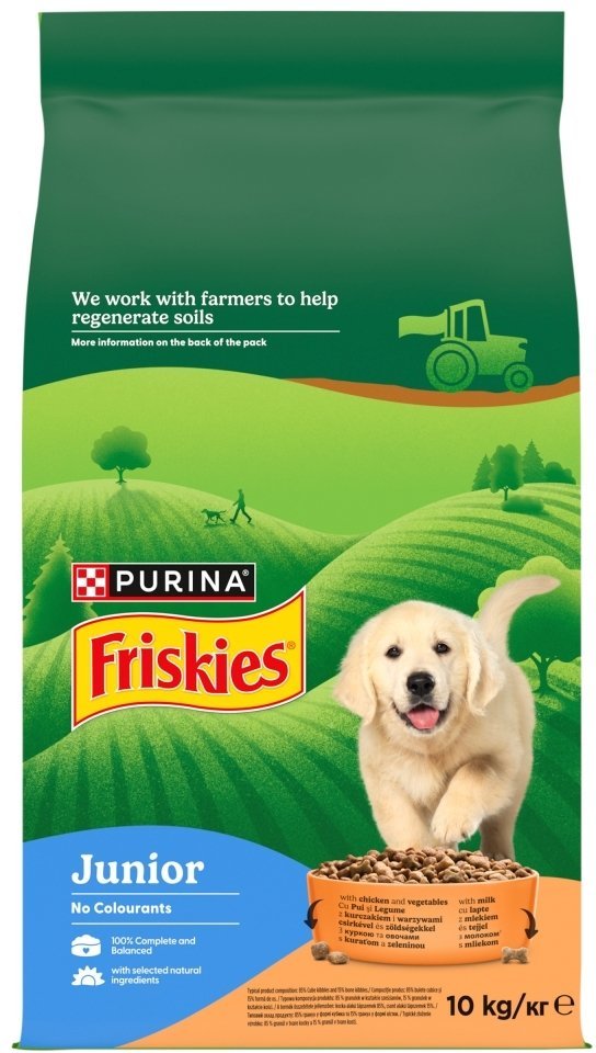 Friskies Friskies Junior Karma dla szczeniąt z kurczakiem i warzywami z mlekiem 10 kg