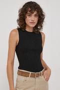 Koszulki sportowe damskie - Calvin Klein top damski kolor czarny - miniaturka - grafika 1