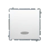 Wyłączniki światła i elektryczne - Wyłącznik krzyżowy BASIC z podśw. bez piktogramu LED - biały - miniaturka - grafika 1
