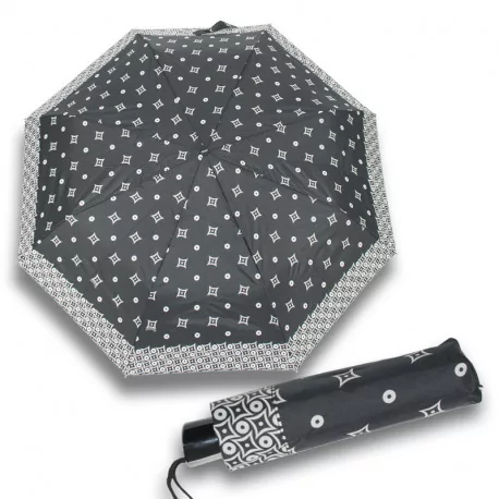 Mini Fiber Black&amp;White - damski parasol składany