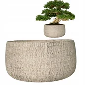 Donice - DONICZKA PŁASKA NISKA NA BONSAI DUŻA 24cm okrągła cementowa szara do salonu - miniaturka - grafika 1