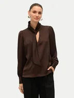 Bluzki damskie - Vero Moda Bluzka Nini 10336252 Brązowy Standard Fit - miniaturka - grafika 1