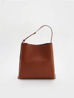 Torebki damskie - Reserved - Torebka shopper z paskiem - miedziany - miniaturka - grafika 1