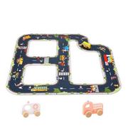 Puzzle - Tooky Toy TOOKY TOY Zestaw Droga Puzzle dla Dzieci Autostrada Makieta 21 el. Certyfikat FSC + 2 Pojazdów Drewnianych - miniaturka - grafika 1