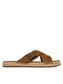 Espadryle męskie - Tommy Hilfiger Espadryle Buckle Flexible Sandals FM0FM05772 Brązowy - miniaturka - grafika 1