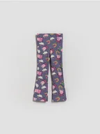 Spodnie i spodenki dla dziewczynek - Reserved - Legginsy flare Świnka Peppa - fioletowy - miniaturka - grafika 1